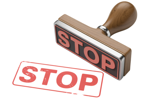 Bold 'STOP' Message: A powerful visual for urgent announcements, project halts, or safety alerts. Use for compelling presentations and critical reminders.