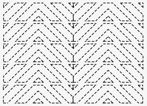 Geometric chevron dashed lines seamless pattern design