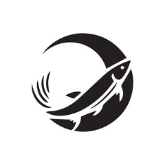 minimalist darfish logo with white background