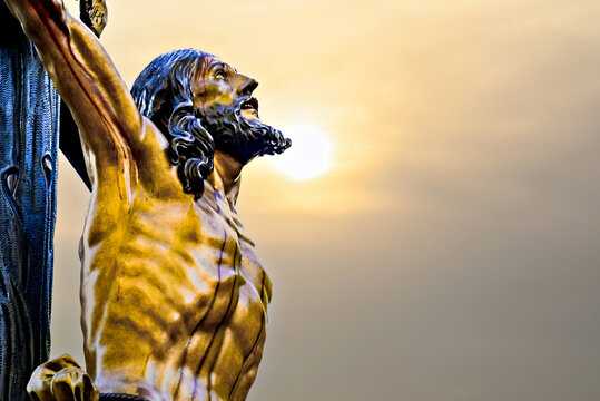Holy Week procession in Seville, procession of the crucified Christ	