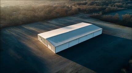 Modern Industrial Complex: An aerial perspective reveals a modern industrial complex, with its sleek design. This image captures the essence of progress, innovation, and industry. 