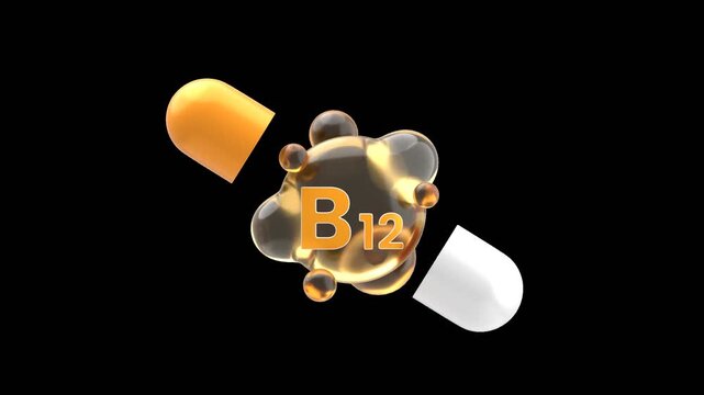 3D Vitamin B12 Supplement Capsules | Alpha Channel