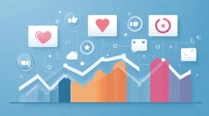 Social media marketing strategy with engagement metrics. Social marketing boosts media visibility. Social media marketing drives traffic. Social media marketing increases engagement. Spline