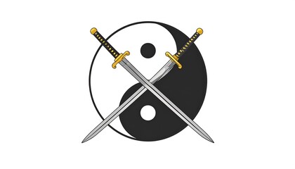 Yin Yang Swords Symbolizing Balance and Harmony.