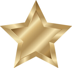 Gold star. Luxury VIP award. Casino success, value. Golden decoration. Vector illustration