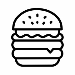 Simple line art burger icon illustration