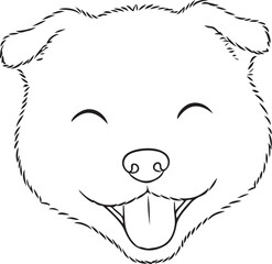 Charming Puppy Outline Silhouette Illustration
