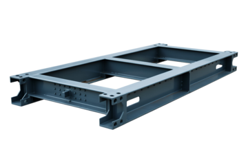 Industrial metal frame structure isolated on transparent background