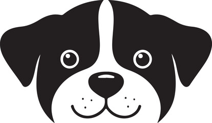 Cute Dog Face Silhouette Icon, puppy face icon