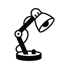 Adjustable desk lamp glyph icon in modern style, premium vector