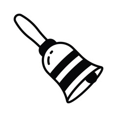 Classic ringing school bell glyph style vector, ready to use icon