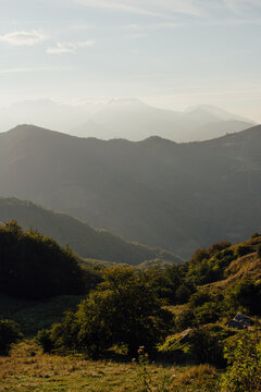 Valley and Soft Morning Haze in the Macizo de Ubi&ntilde;a, Asturias