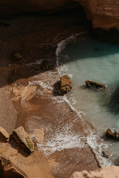 Turquoise Waves at Timlaline Canyon near Little Sahara, Tamri, Morocco