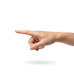 Hand Pointing A Clear Directional Gesture on White Background.