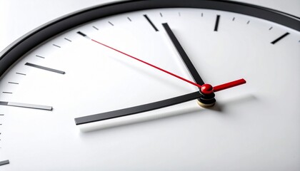 Modern analog clock with white face showing 8:20