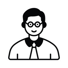 glyph icon of teacher portrait, premium vector design