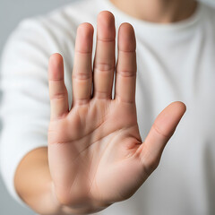 Hand Gesture A Clear Stop Sign for Communication and Boundaries.