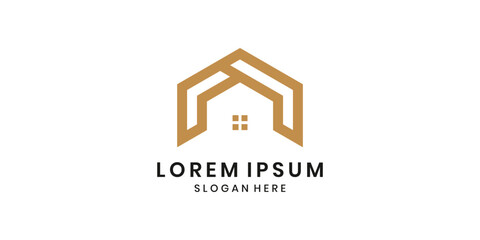 Minimalist house roof logo design