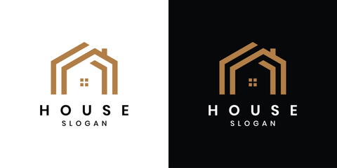 Abstract modern house logo design template