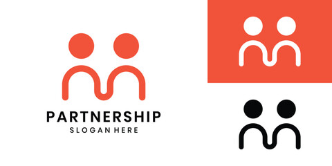 Partnership logo design for community, family and group