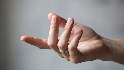 Hand Gesture Pinching Fingers Indicating Small Size or Amount.