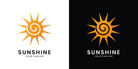 Abstract spiral sunburst logo design