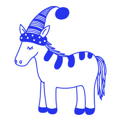 Zodiac Animal Horse Doodle Illustration