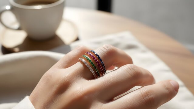 Multi-Gemstone Stackable Rings
