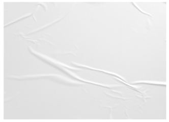 white paper wrinkled poster template ,blank glued creased paper sheet mockup.white poster mockup on wall. empty paper mockup