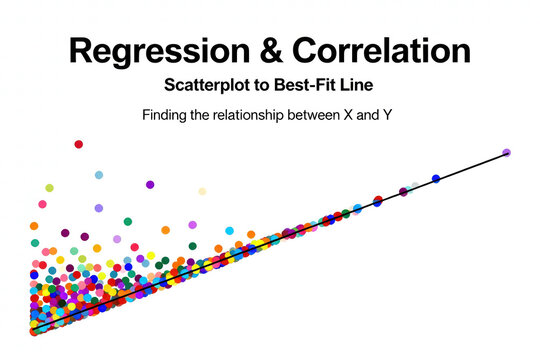 Scatterplot Illustrating Regression and Correlation for Data Analysis with Best-Fit Line