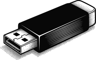 USB flash drive icon for portable data storage and digital memory device technology