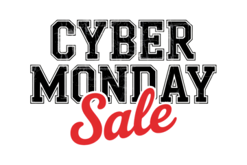 Cyber Monday Sale Promotion with Distressed Typography and Bold Red Script Font, Perfect for Holiday Marketing Campaigns and Special Offers Announcement