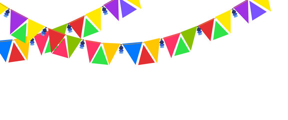 Obraz premium Indian festival Thoranam or Toran isolated on transparent background with color paper hanging in entrance of house, reception, mall, temple, functions.