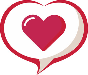 heart chat bubble on white