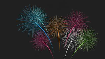 A vibrant display of colorful fireworks bursting against a dark night sky symbolizing celebration and joyful occasions