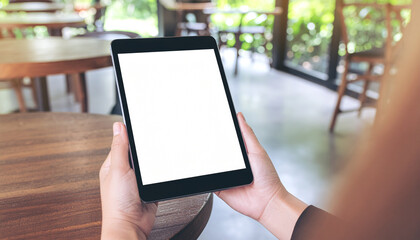 Collection of smartphone and tablet mockups with blank screens in various settings. Great for showcasing apps, websites, or designs.