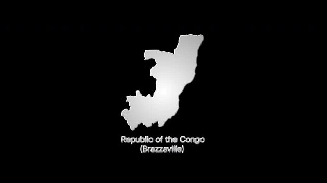 Republic of the congo - brazzaville - glittering and glowing map animations