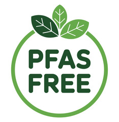 PFAS Free certification logo with leaves symbol