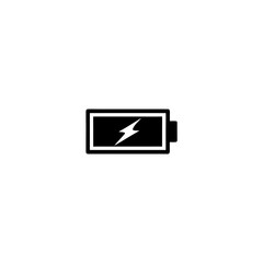 Illustration of a battery with a lightning bolt inside it on transparent background