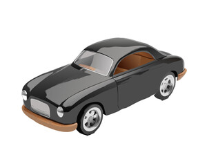 Obraz premium Isolated on white, the toy sports car model exudes a sense of speed and luxury in its classic automotive design