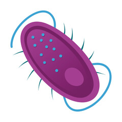 Ellipse Bacteria Icon with Single Ring Nucleus Accent