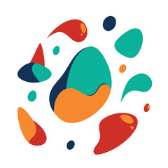 Floating Abstract Shapes on White Background