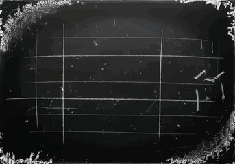 Grunge chalkboard with chalk grid lines and rough border,chalkboard background featuring white chalk grid lines, smudged chalk marks, and a distressed textured border. Perfect for educational template