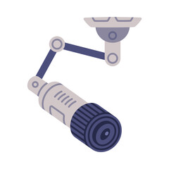 Wireless Security Camera as Closed-circuit Television Transmitting Video and Audio Signal Vector Illustration