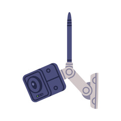 Wireless Security Camera as Closed-circuit Television Transmitting Video and Audio Signal Vector Illustration