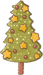 Cute Christmas Tree Clipart, Watercolor Christmas Tree, 