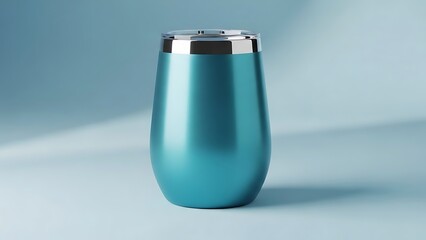 Modern Teal Insulated Tumbler on a Blue Background