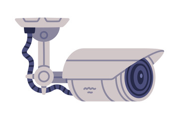 Wireless Security Camera as Closed-circuit Television Transmitting Video and Audio Signal Vector Illustration