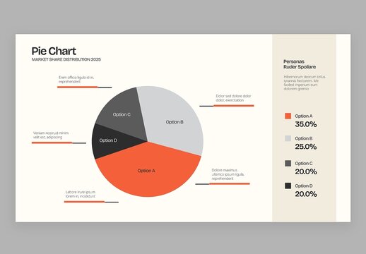 Pie Chart Infographic Vector &ndash; Data Visualization Diagram, Percentage Breakdown Graph Template for Reports and Presentations
