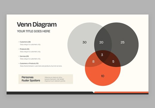 Venn Diagram Infographic Vector &ndash; Overlapping Circles Chart, Comparison Diagram Template for Data, Logic, and Presentations